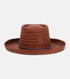Loro Piana Ophelia Raffia Hat In Terracotta Jar