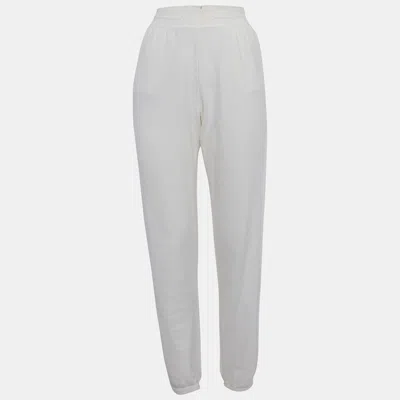 Pre-owned Loro Piana Off-white Knit Sweatpants S
