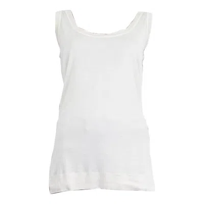 Pre-owned Loro Piana Off-white Cotton Silk Knit Tank Top Sleeveless Shirt 50 Xxl In Gray