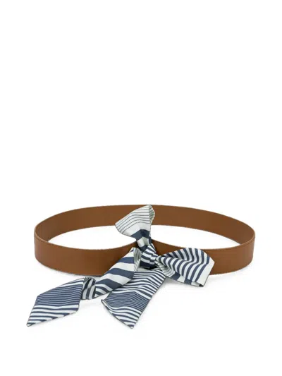 Loro Piana Olina Striped Belt In Brown