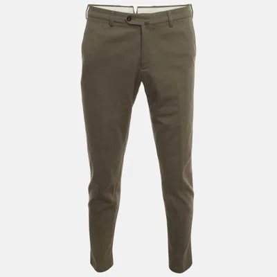 Pre-owned Loro Piana Olive Green Wool Blend Slim Fit Trousers L