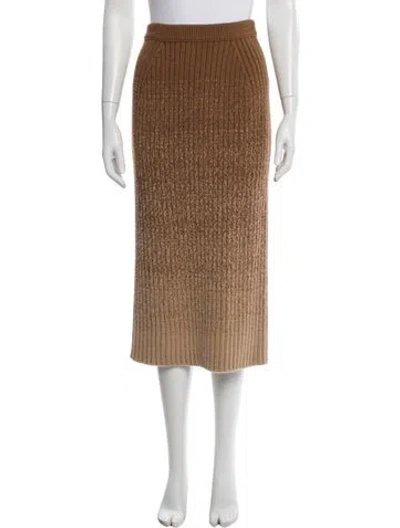Pre-owned Loro Piana Ombre Midi Length Skirt In Neutral