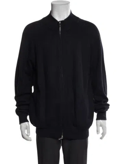 Pre-owned Loro Piana Open Front Long Sleeve Cardigan In Blue