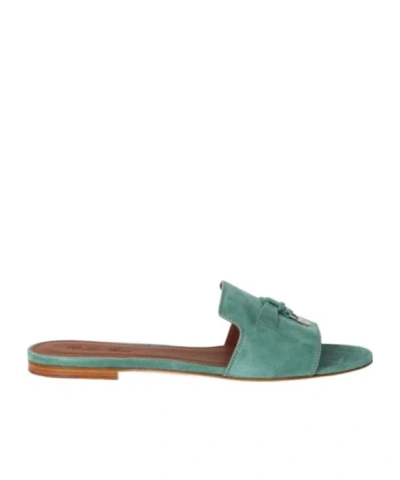 Loro Piana Open-toed Slippers In Green