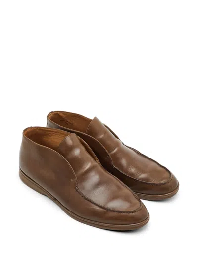 Pre-owned Loro Piana Open Walk Ankle Boots In Brown