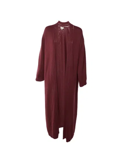 Pre-owned Loro Piana Open-front Long-line Cardi-coat In Red