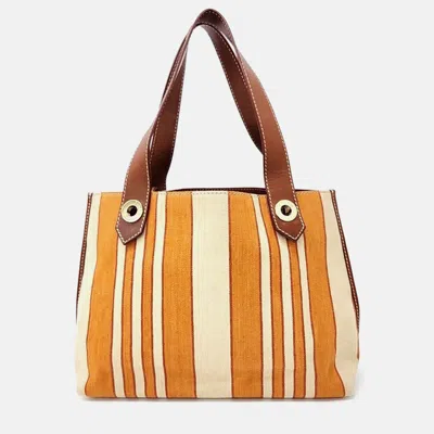 Pre-owned Loro Piana Orange Fabric Shoulder Bag
