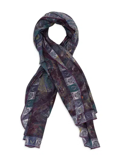 Loro Piana Paisley-print Scarf In Purple