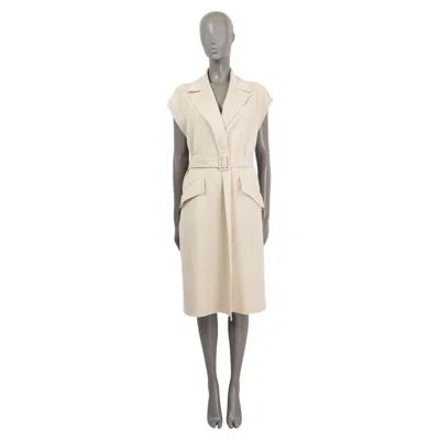 Pre-owned Loro Piana Pale Beige Cashmere 2021 Florian Belted Sleeveless Vest Jacket Xs In Brown