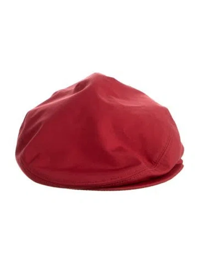 Pre-owned Loro Piana Paneled Newsboy Cap In Red