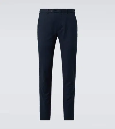 Loro Piana Pantaflat Cotton-blend Chinos In Deep Barents Sea