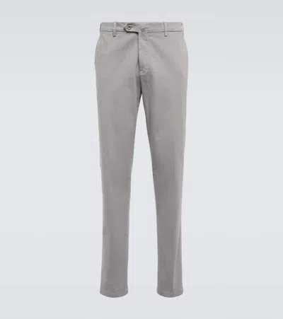 Loro Piana Pantaflat Cotton Slim Pants In Rock Grey