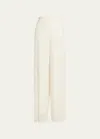 Loro Piana Dresden Diamond Cloquet Wide-leg Trousers In 1230 Nougat