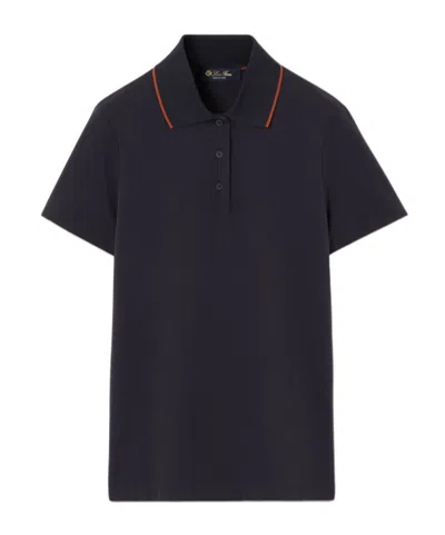 Loro Piana Par Polo Shirt In Indigo Eclipse