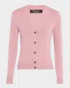 Loro Piana Parksville Baby Cashmere V-neck Cardigan In 401u Purple Chips Me