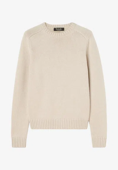 Loro Piana Parksville Cashmere Knit Sweater In Beige