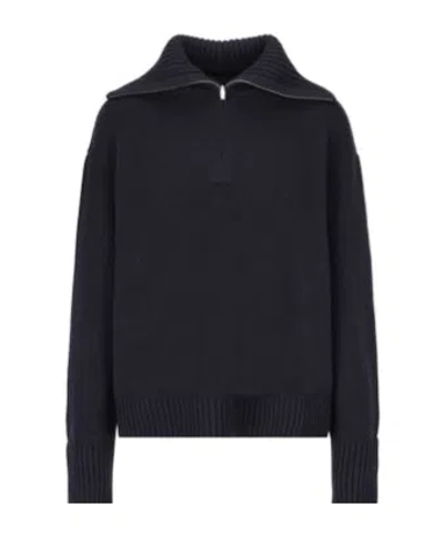 Loro Piana Parksville Half-zip Knitted Jumper In Blue