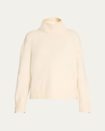 Loro Piana Parksville High-neck Cashmere Sweater In 100b Biancore