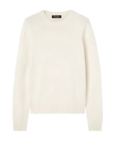 Loro Piana Parksville Round-neck Sweater In Titanium White
