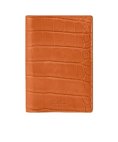 Loro Piana Passport Card Holder In Warm Tan