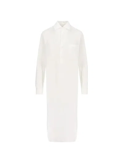 Loro Piana Patch-pocket Midi Dress In White