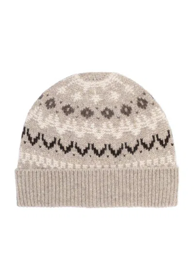 Loro Piana Alpe Pile Fair Isle Cashmere Beanie In Multi