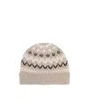 Loro Piana Alpe Pile Fair Isle Cashmere Beanie In Nude