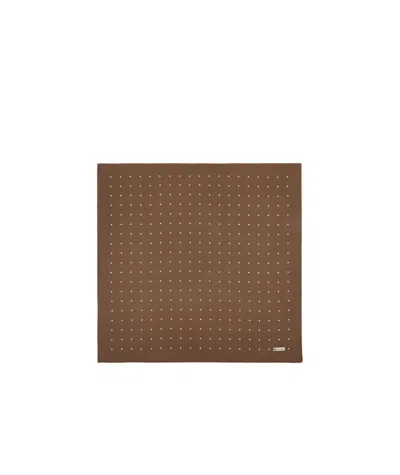 Loro Piana Pattern Silk Scarf In Mud Brown/ivory White