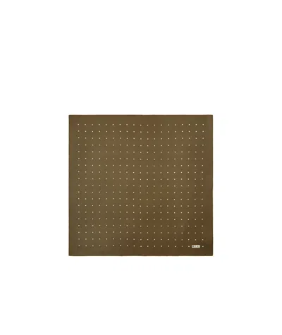Loro Piana Pattern Silk Scarf In Olive Green/ivory White