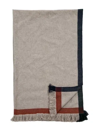 Pre-owned Loro Piana Patterned Cashmere Throw In Gray