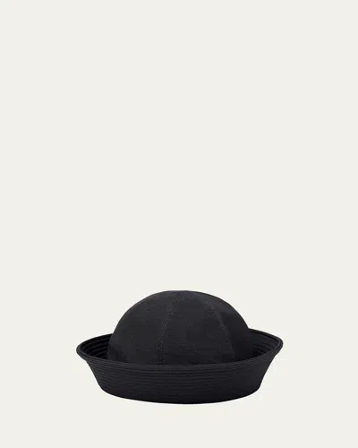 Loro Piana Patty Wool-silk Bowler Hat In Blue Navy