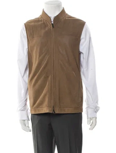 Pre-owned Loro Piana Perforated Lambskin Vest In Brown