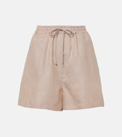 Loro Piana Perth Linen Shorts In Beige