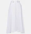 Loro Piana Petra Pleated Linen Maxi Skirt In White