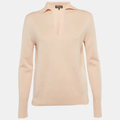 Pre-owned Loro Piana Pink/peach Cashmere Long Sleeve Pullover S