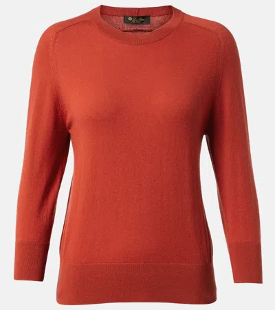 Loro Piana Piuma Cashmere Sweater In Red