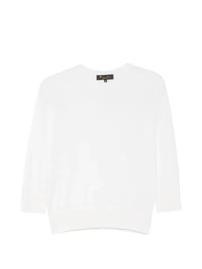 Loro Piana Piuma Crew-neck Sweater In White