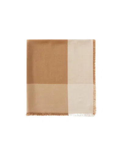 Loro Piana Plaid Scarf In Light Tan/camel Ribbon