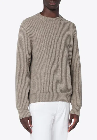 LORO PIANA PLANE TREE KNITTED CASHMERE SWEATER