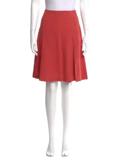 Pre-owned Loro Piana Pleated Accents Knee-length Skirt In Orange