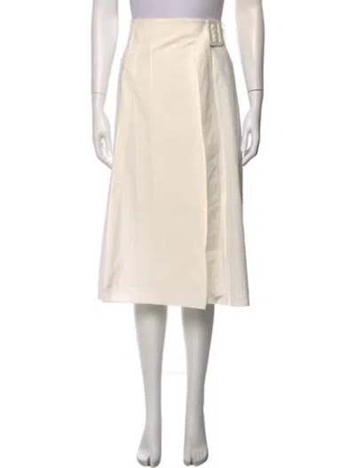 Pre-owned Loro Piana Pleated Accents Midi Length Skirt In Neutral