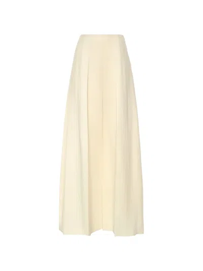 Loro Piana Pleated Palazzo Long Skirt In Neutral
