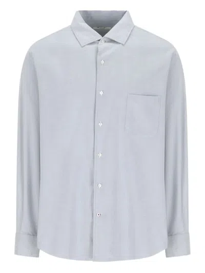Loro Piana Pocket Cotton Shirt In Blue