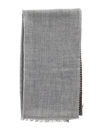 Loro Piana Polka Dot Scarf (authentic Pre-loved) In Gray
