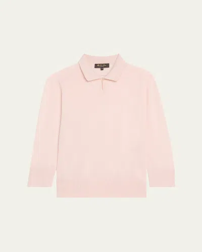 Loro Piana Polo Cashmere Gg 18 Pullover In Pink