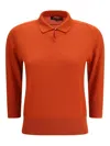 Loro Piana Polo-neck Three-quarter Sleeve Sweater In Red