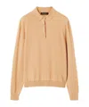 Loro Piana Ice Wish Cotton Polo Sweater In Brown
