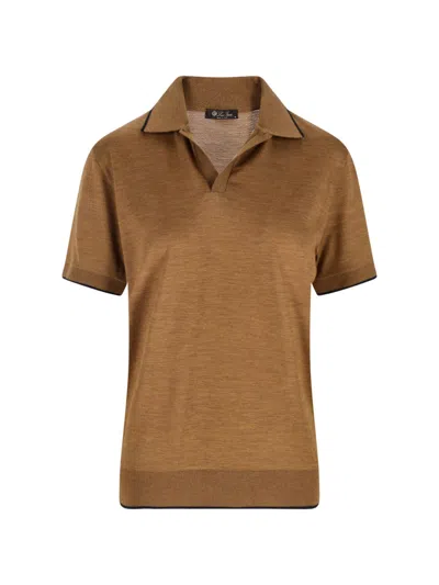 Loro Piana Polo Shirt "waitaki" In Brown