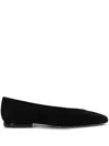 Loro Piana Primula Suede Ballerina Flats In Black