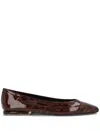 Loro Piana Primula Leopard-print Patent-leather Ballet Flats In Brown